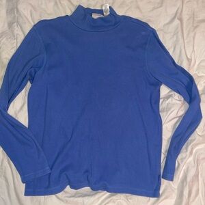 Blue mock neck shirt